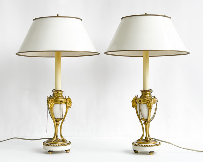 Title Pair of Louis XVI Ormolu-Mounted Marble Cassolettes, mounted as lamps / Artist