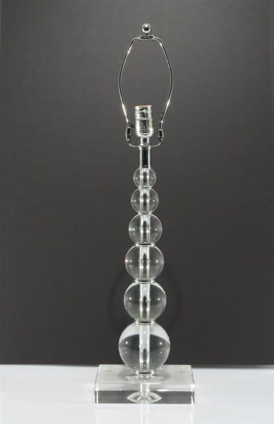 Image for Lot Modern Glass & Chrome Ball Lamp