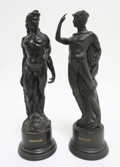 Image for Lot Wedgwood Basalt Figures of Mercury & Hercules