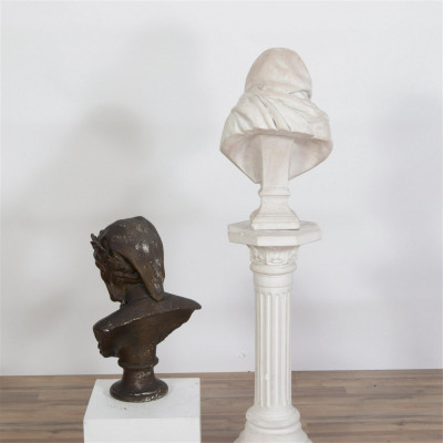 Image 6 of lot 2 Cast 20C Busts, After Houdon; P.S.Abbate