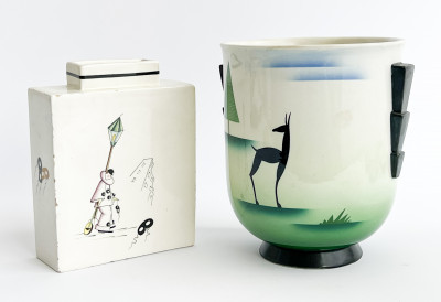 Image for Lot Two Art Deco Italian Ceramic Vases