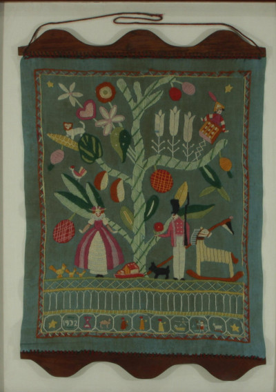 Image for Lot German Embroidered Wall Hanging, Early 20th C.