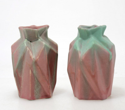 Image for Lot Two Muncie Ruba Rombic Pottery Vases