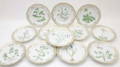 Image for Lot 12 Flora Danica Porcelain Plates Royal Copenhagen