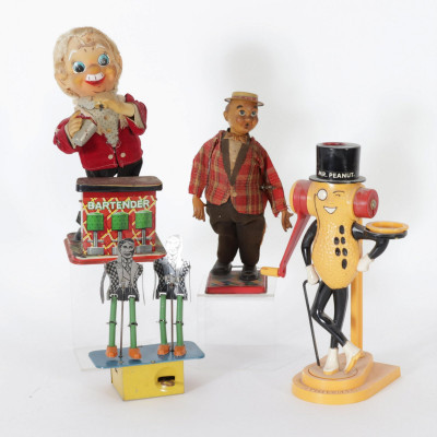 Image for Lot Vintage Figural Wind-Ups and Mr. Peanut PB Maker