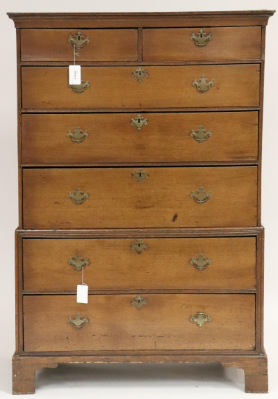 Image for Lot George III Oak Chest on Chest, 18th C.
