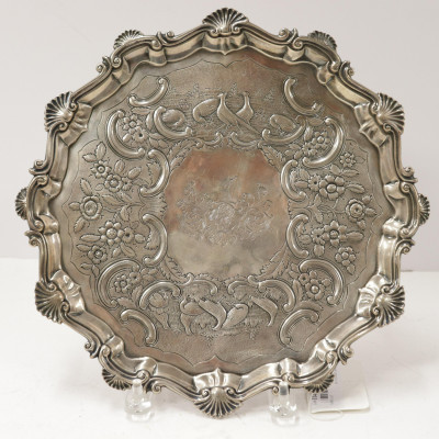 George II English Silver Salver, London, 1754
