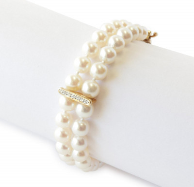 Image for Lot Pearl and Diamond Bracelet