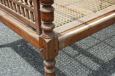 Image 10 of lot 19th C. Anglo Indian Teak Twin Size Bed
