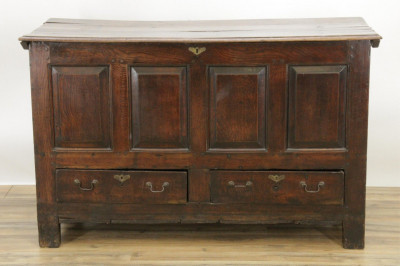 Image for Lot George III Oak Blanket Chest, 18th C.