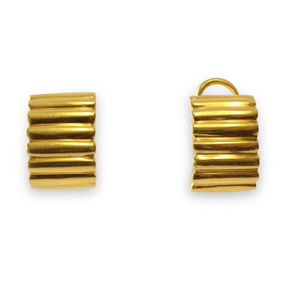 Image for Lot Italian 18k Corrugated Earrings