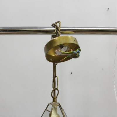 Image 6 of lot 4 Brass & Glass Star Lanterns & another