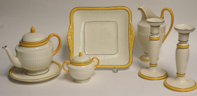 Image for Lot 7 Pieces of Wedgwood, Yellow on Cream