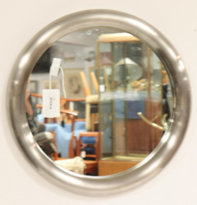 Image for Lot 1970's Brushed Aluminum Porthole Mirror