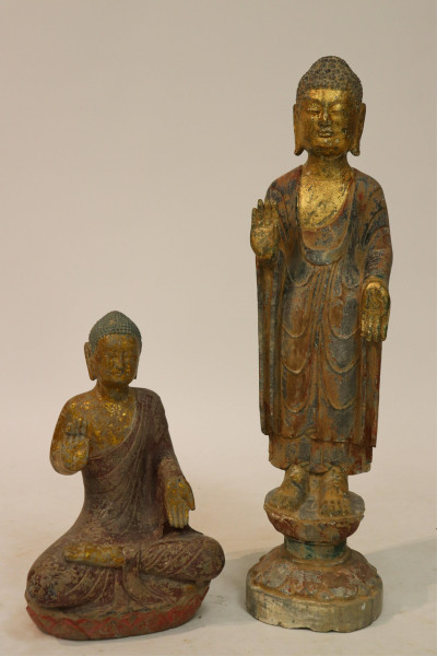 Image for Lot Two Stone Buddha Statues