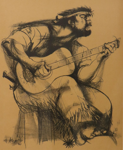 Image for Lot Charles Alonzo - Gaucho Playing Guitar, 1960