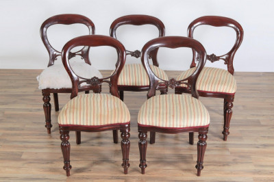 Image for Lot 5 Victorian Style Mahogany Balloon Back Chairs