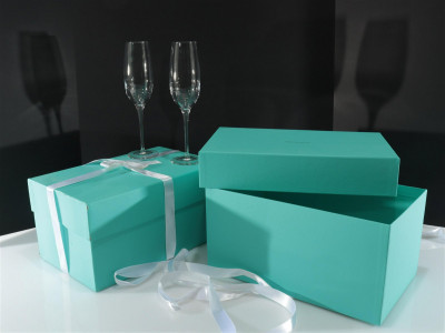 Set of Four Tiffany & Co Crystal Champagne Flutes