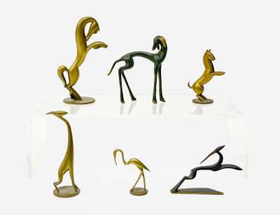 Image for Lot Werkstätte Hagenauer  - Group of 6 Miniature Bronze Figures