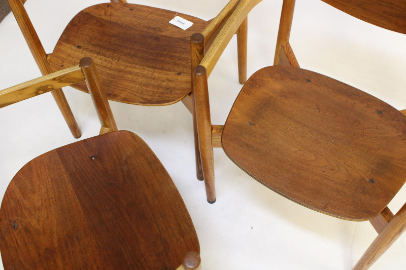 Image 2 of lot 3 Jens Risom Wooden Armchairs