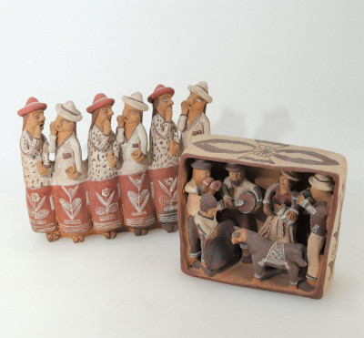 Image for Lot Two South American Figural Groups, Gossipers