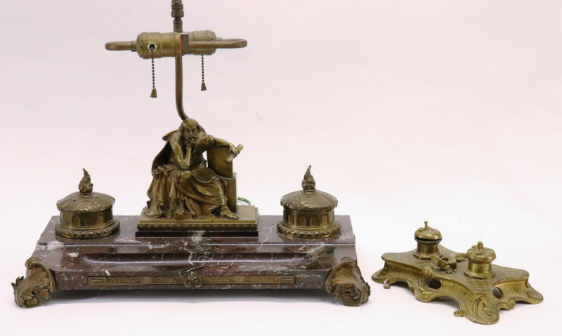 Image 1 of lot 2 Bronze Ink Stands