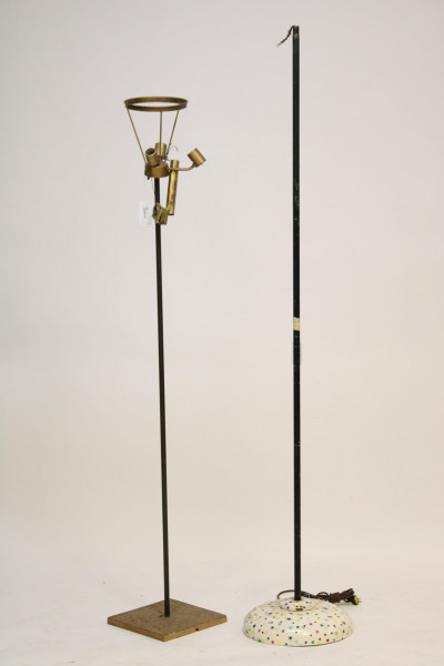 Image for Lot 2 Mid Century Black Painted Metal Floor Lamps