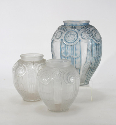 Image for Lot Andre Hunebelle - Three Glass Vases, c. 1930