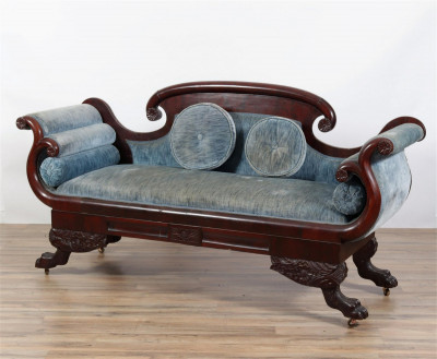 Image for Lot Late Federal Mahogany Sofa, Mid 19th C.