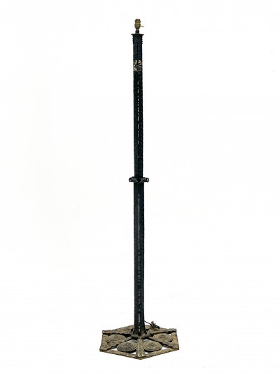 Image for Lot Wrought Iron Floor Lamp, in the style of Edgar Brandt