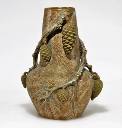Image for Lot Paul Dachsel - Ceramic Pine Cone Vase, E. 20th C.