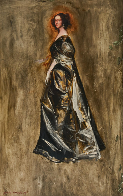 Morton Roberts - Untitled (Woman in a black dress)