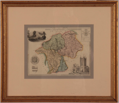 Image for Lot Antique Moule&apos;s English Counties Map Engraving