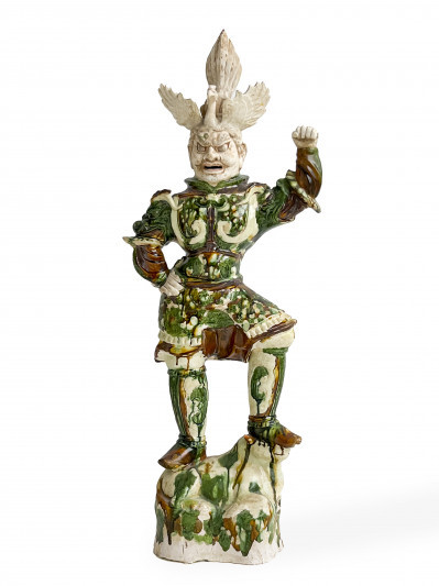 Chinese Sancai Glazed Figure of a Lokapala