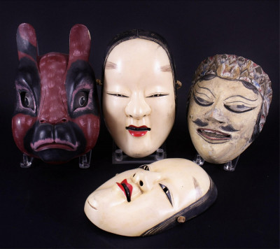 Group of Asian Wood Masks