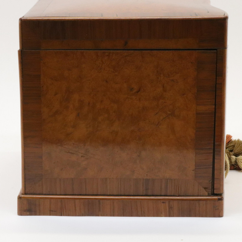 Image 5 of lot 19th C Burled Wood Tantalus / Cigar Box