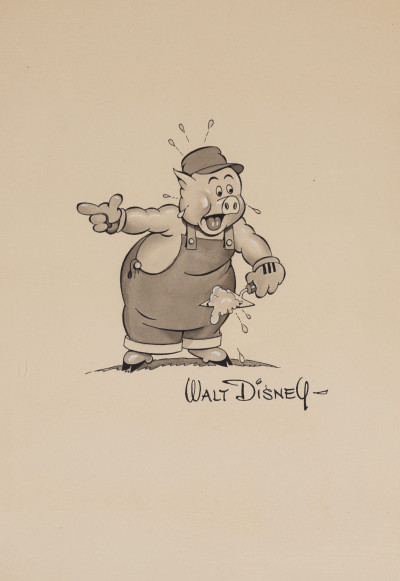 Image for Lot Walt Disney (attrib) - Practical Pig (from The Three Little Pigs)