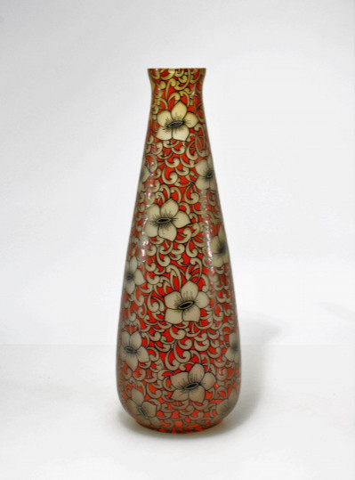 Image for Lot Leune - Enameled Frosted Glass Vase, 1920