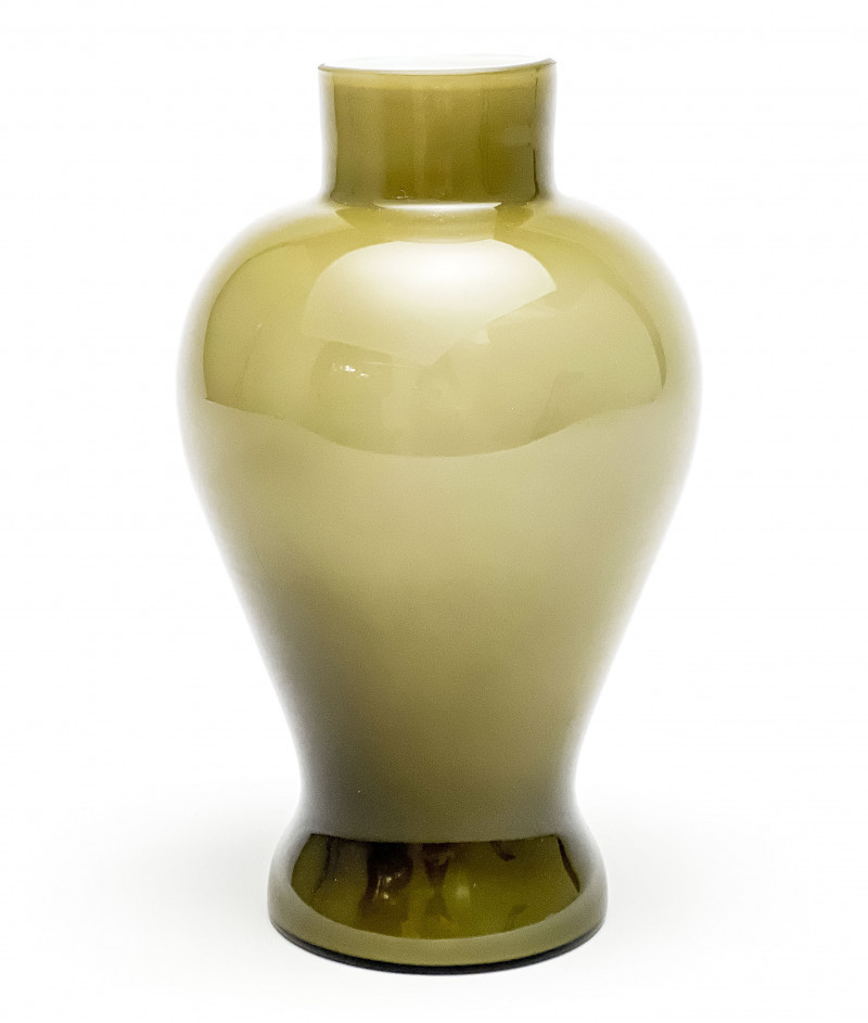Italian Green Cased Glass Vase