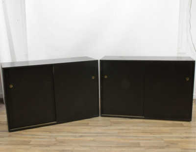 2 Widdicomb Black Painted Sliding Door Dressers
