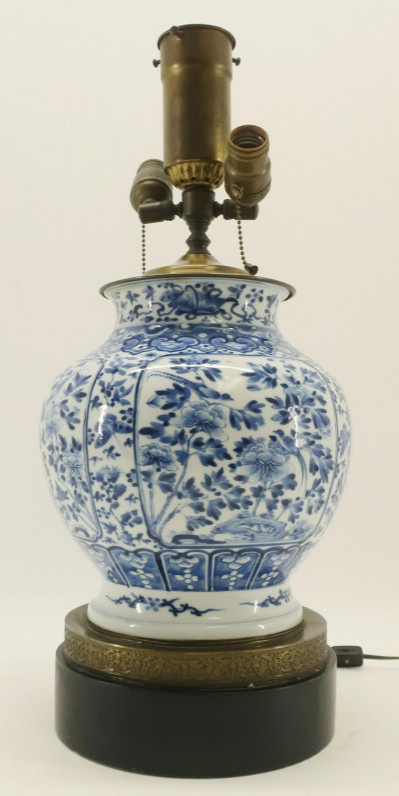 Image for Lot Chinese Blue And White Porcelain Table Lamp