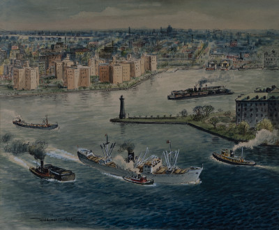Title Woldemar Neufeld - Shipping on the East River / Artist