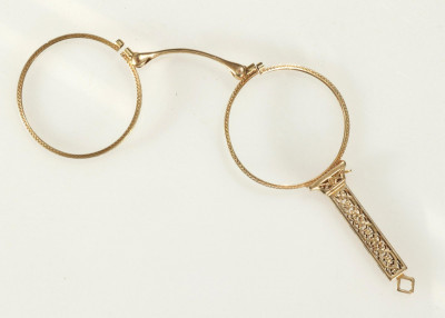 Image for Lot 14K Yellow Gold Lorgnette Spectacles