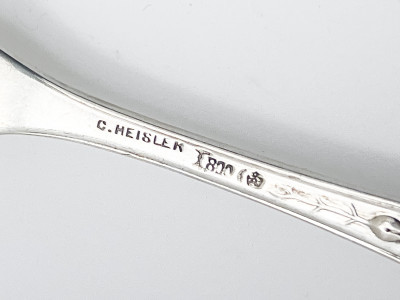 C. Heisler German Silver Flatware, 33 Pcs