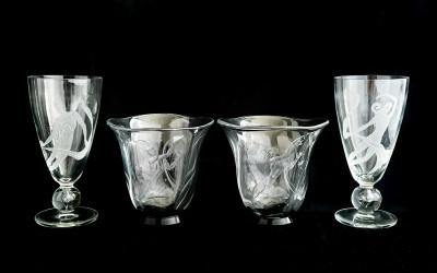 Image for Lot Group of 4 Glass Vases