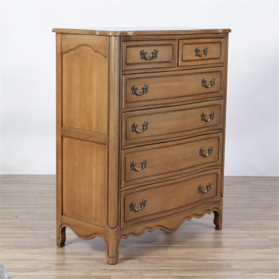 Image for Lot French Provincial Style Cherry Tall Dresser