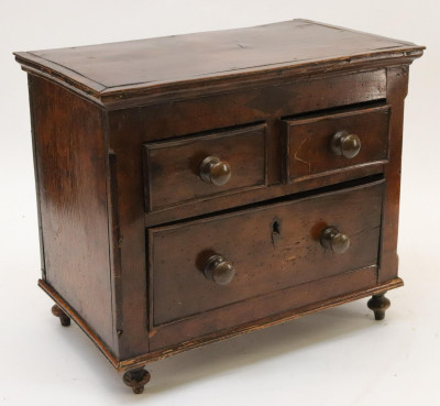 Image for Lot Victorian Beechwood and Oak Miniature Chest