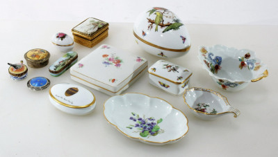 Image for Lot Porcelain and Silver Boxes, Herend, Limoges