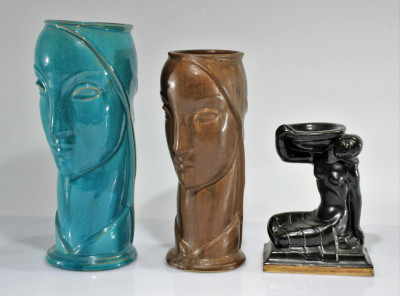 Image for Lot Actco Pottery Vase & Figure