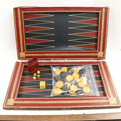 Backgammon Game in Leather Case